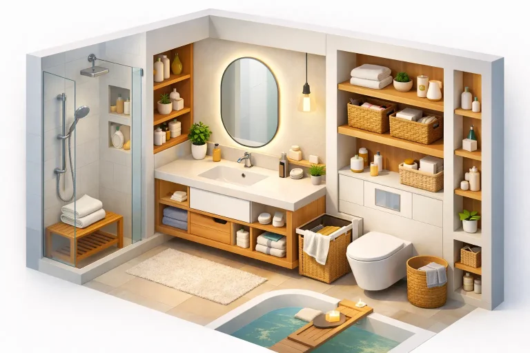 15 Small Bathroom Storage Ideas That Feel Built In